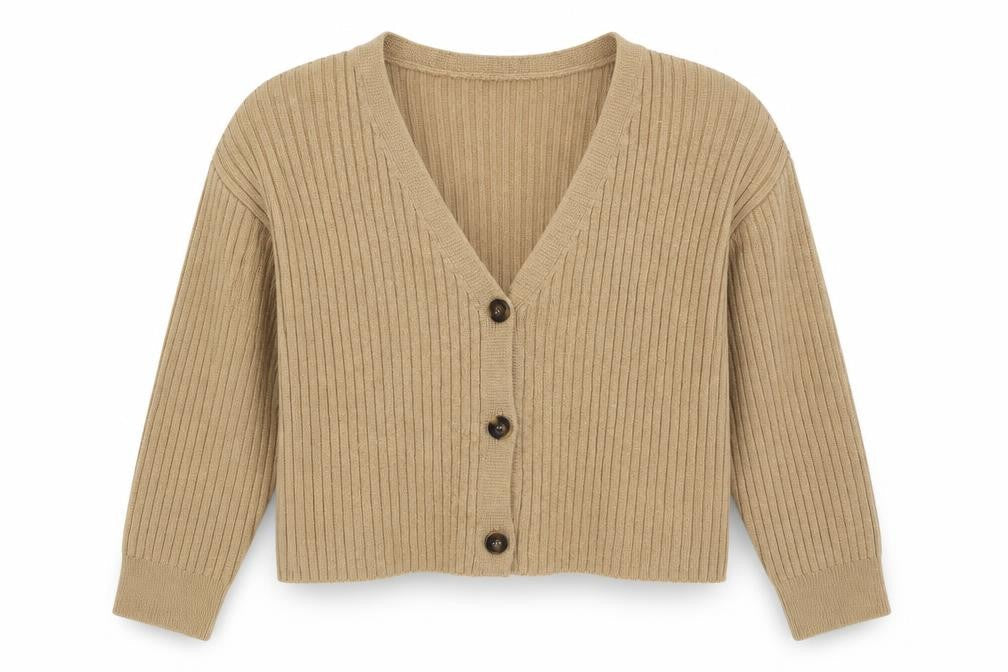 Topshop Women's Beige V-Neck Cardigan - Size M