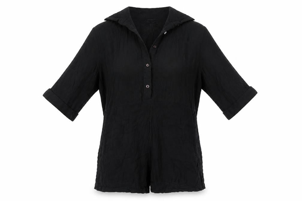 Nasty Gal Women's Black Collared Playsuit Size 10
