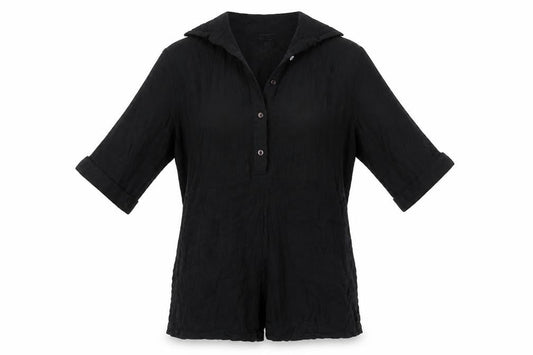 Nasty Gal Women's Black Collared Playsuit Size 10