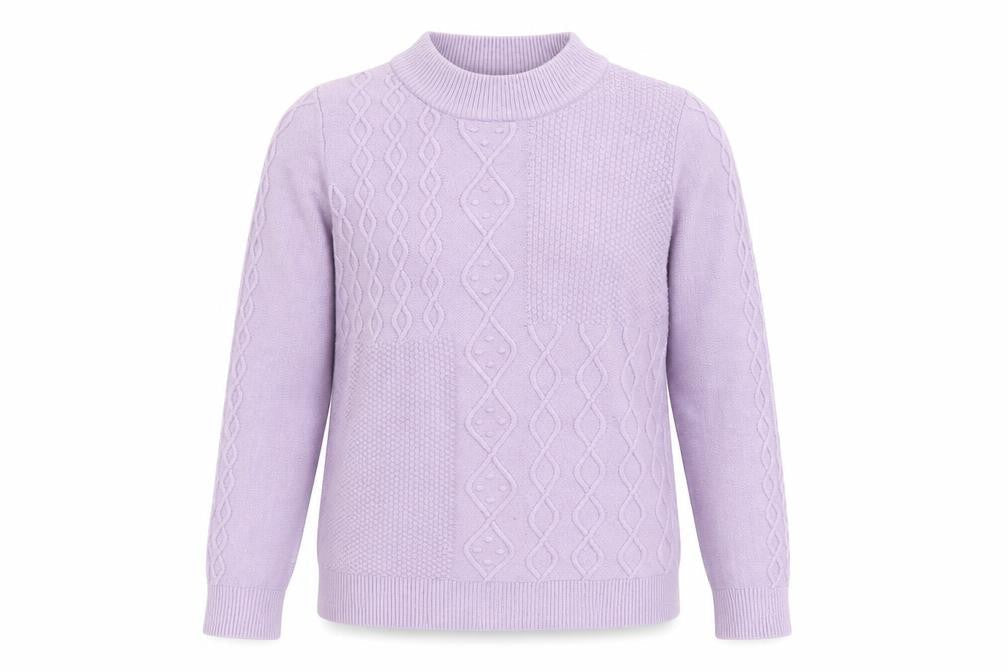 Bonmarché Women's Purple Mock Neck Jumper Size 12