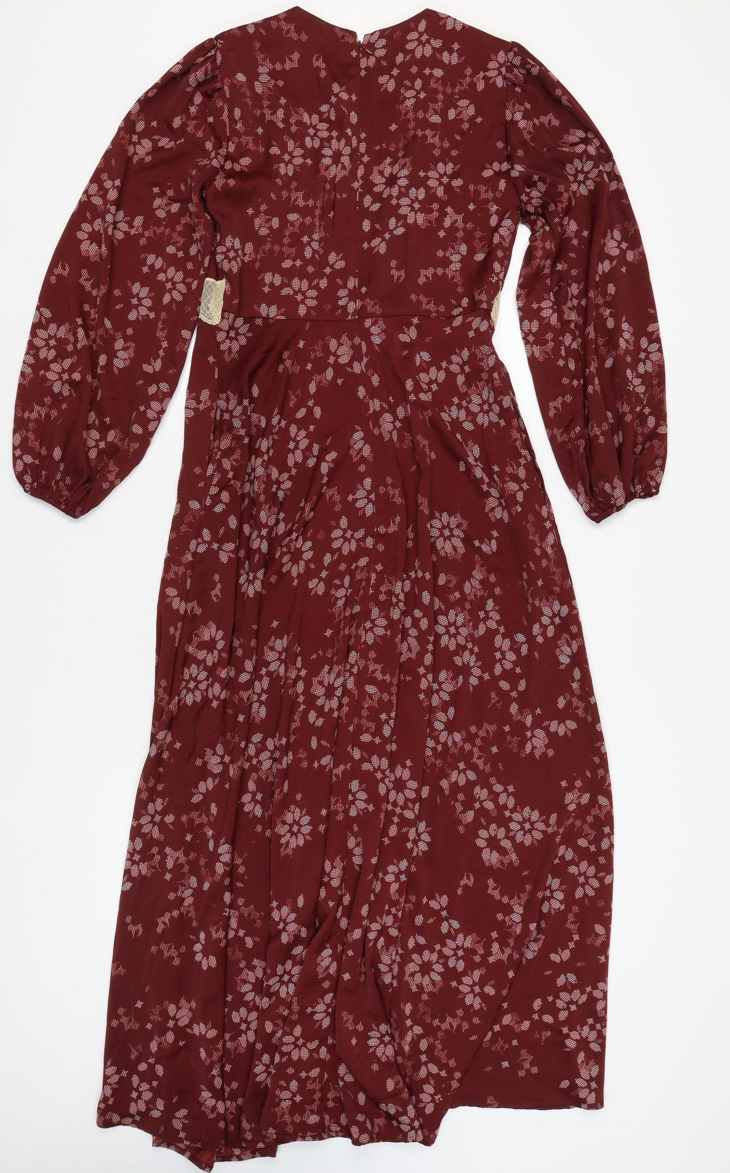 Marks and Spencer Women's Red Floral A-Line Dress Size 8