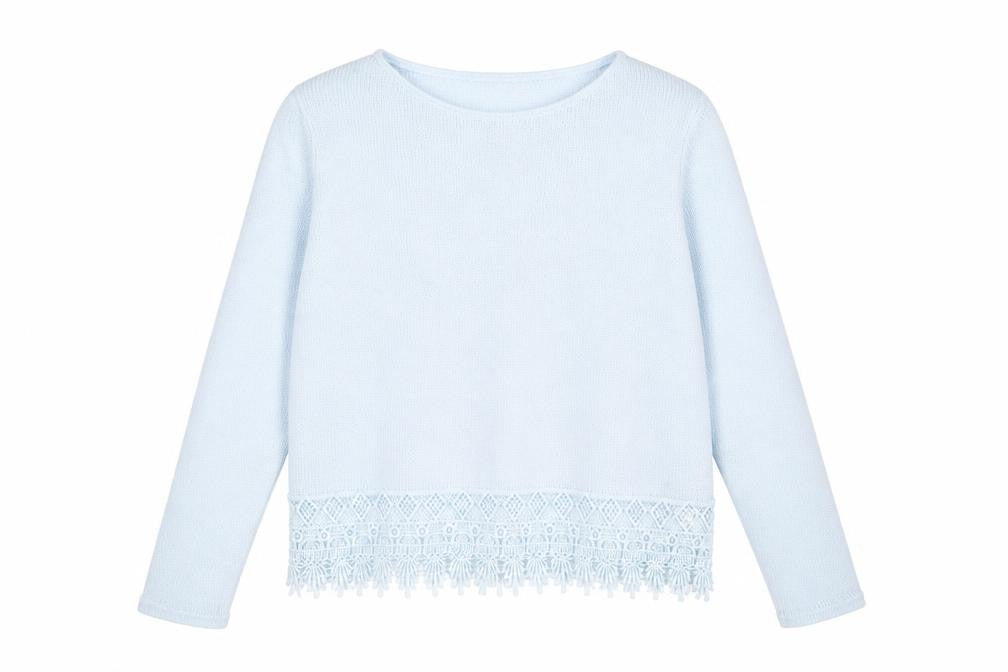 H&M Women's Blue Knit Jumper, Size L, Round Neck