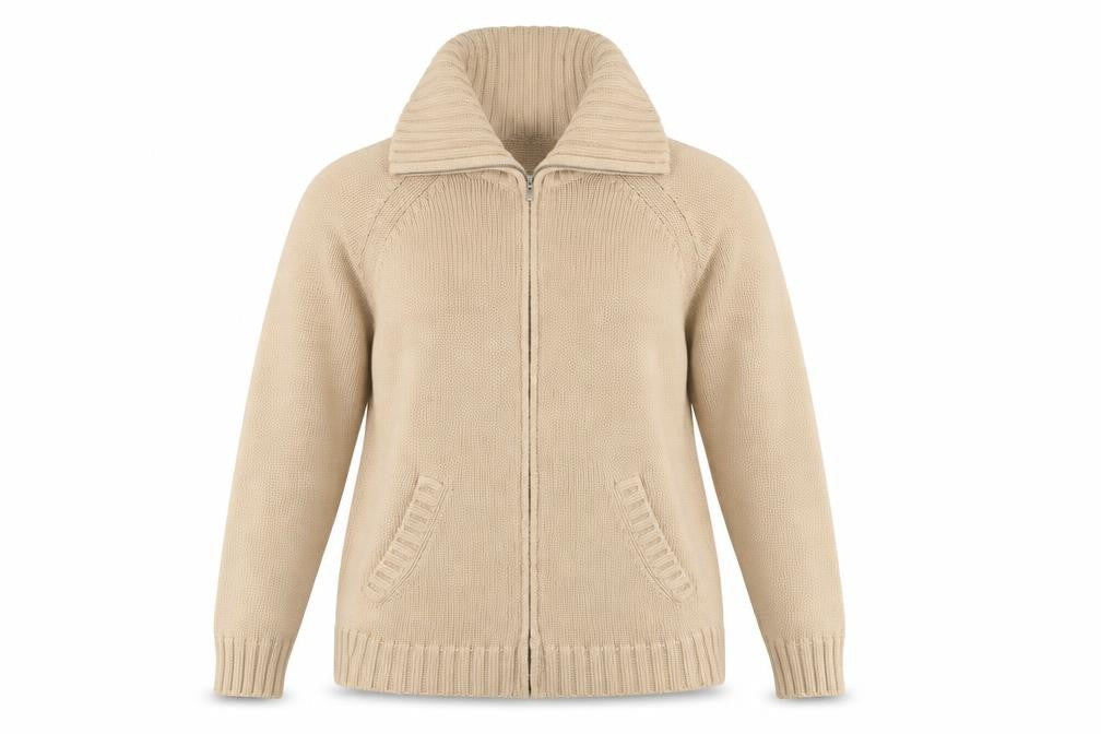 Marks & Spencer Women's Beige Full Zip Jumper Size 14