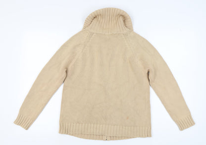 Marks & Spencer Women's Beige Full Zip Jumper Size 14