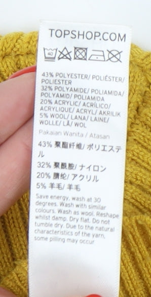 Topshop Women's Yellow Pullover Jumper, Size 8