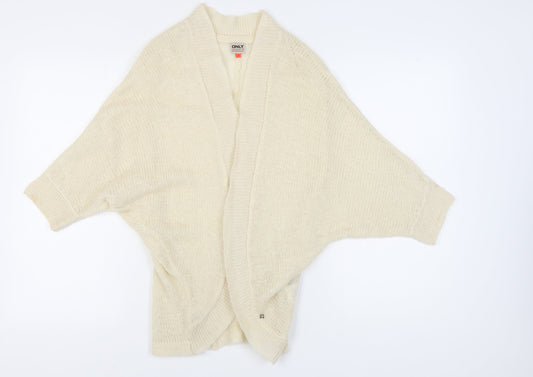 ONLY Women's Ivory Open-Knit Open Front Cardigan, Size S