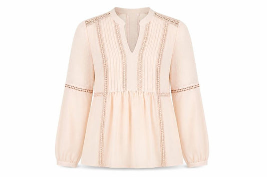 Marks and Spencer Women's Pink Lace V-Neck Blouse Size 10