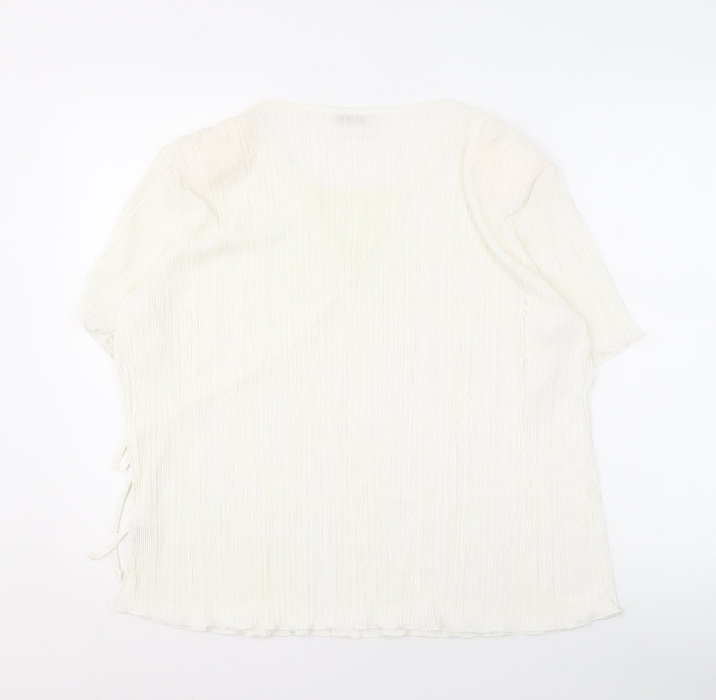 Bassini Women's Ivory Wrap Blouse Size XL