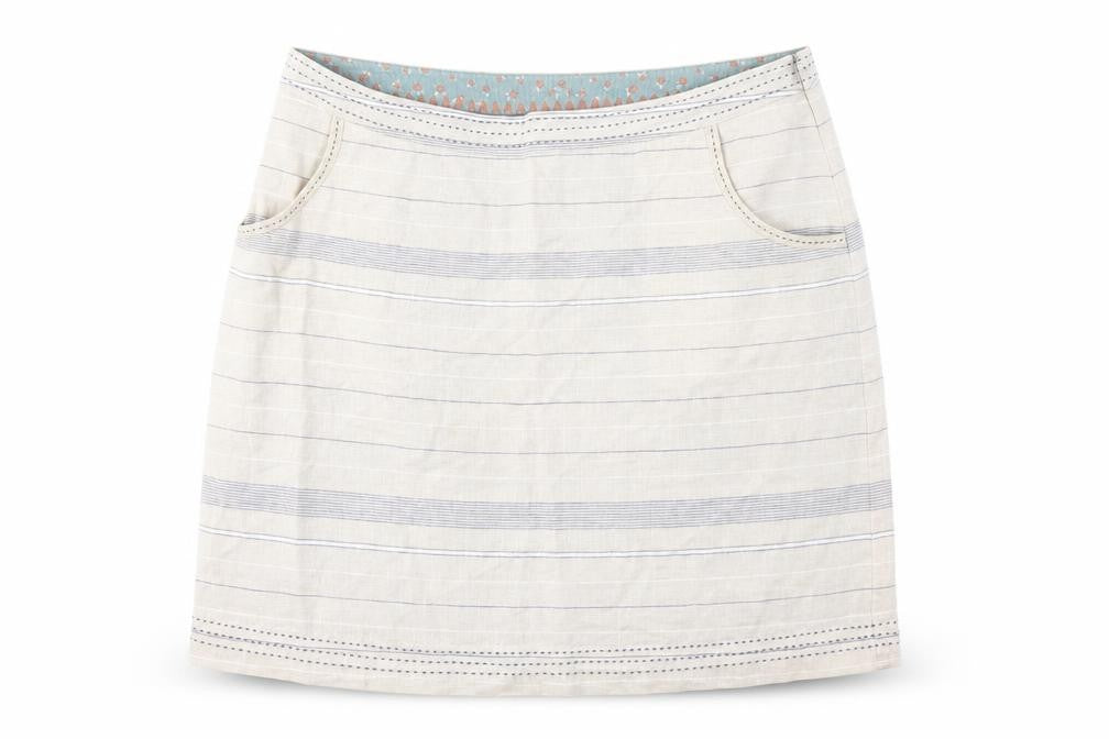 White Stuff Women's Striped Linen Skirt Size 14