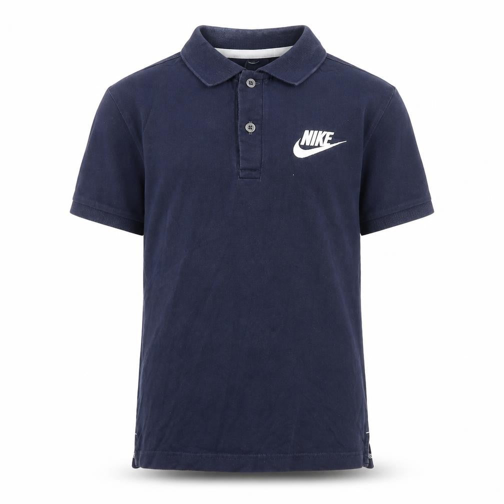 Nike Boys Blue Polo Shirt M Cotton Casual Short Sleeve