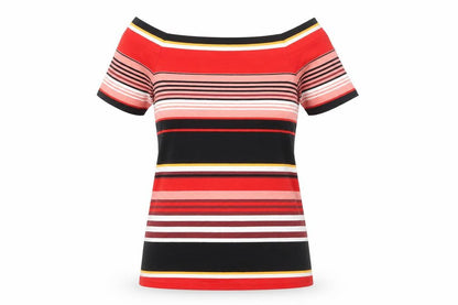 Oasis Women's Multicoloured Striped Ringer T-Shirt M
