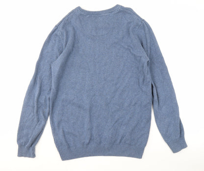 Back view of Maine New England Men’s Blue Cotton Medium jumper