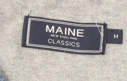 Brand and care label for Maine New England Men’s Blue Cotton Medium jumper