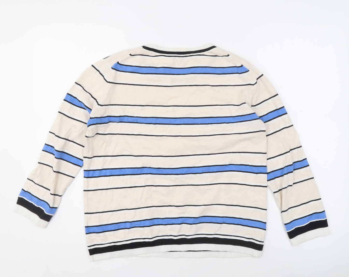 Jigsaw Women's Multicoloured Striped Pullover Jumper, Size S