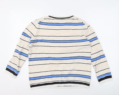 Jigsaw Women's Multicoloured Striped Pullover Jumper, Size S