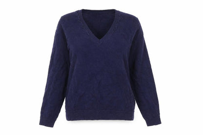 Zara Women's Blue Wool V-Neck Pullover Jumper Size 10