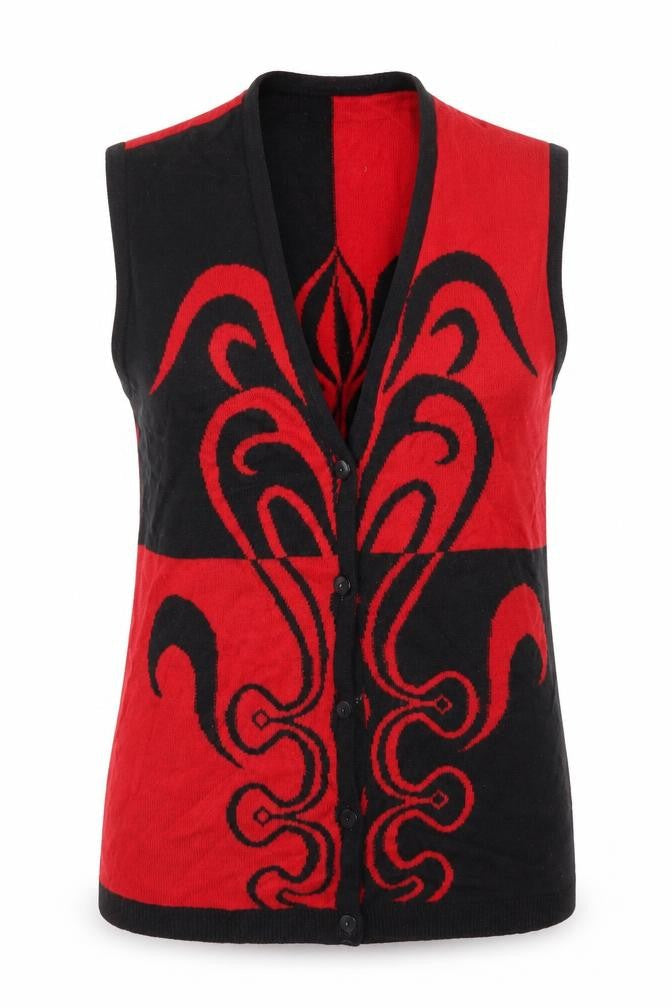 Hamells Women's Red and Black Cardigan - Size S