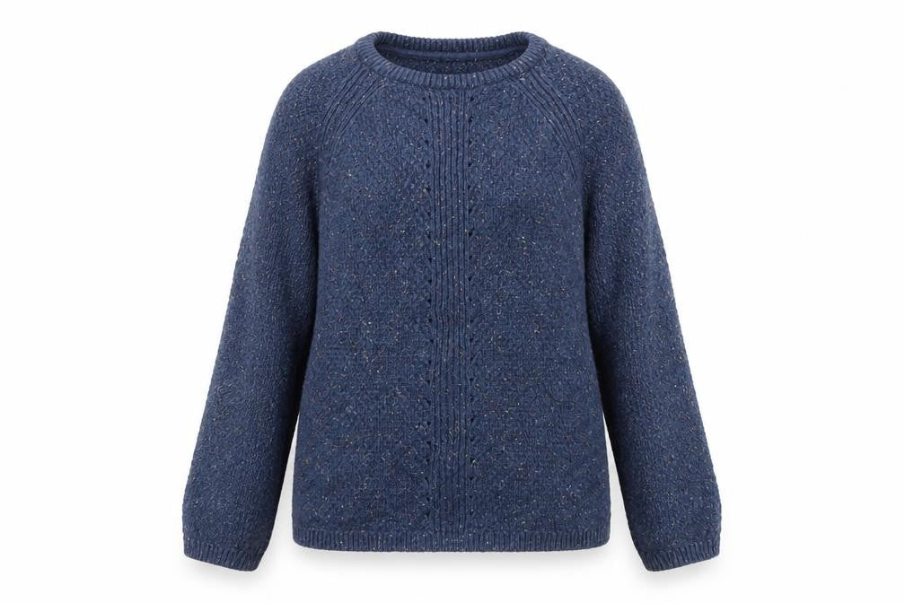 Fat Face Women's Blue Wool Blend Pullover Jumper Size 8