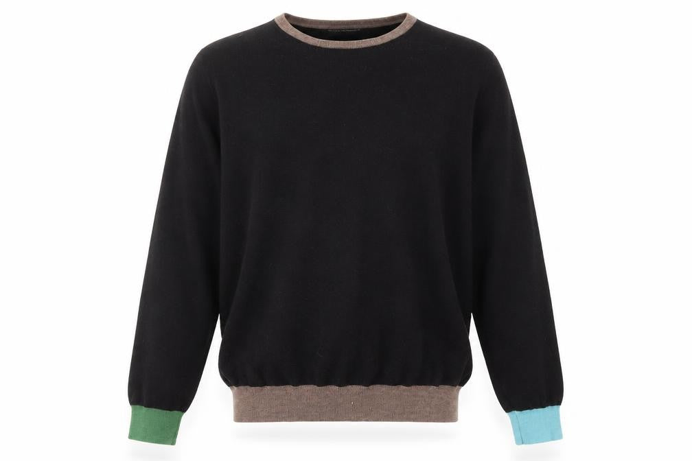 Guide London Men's Black Crew Neck Pullover Jumper, Size M