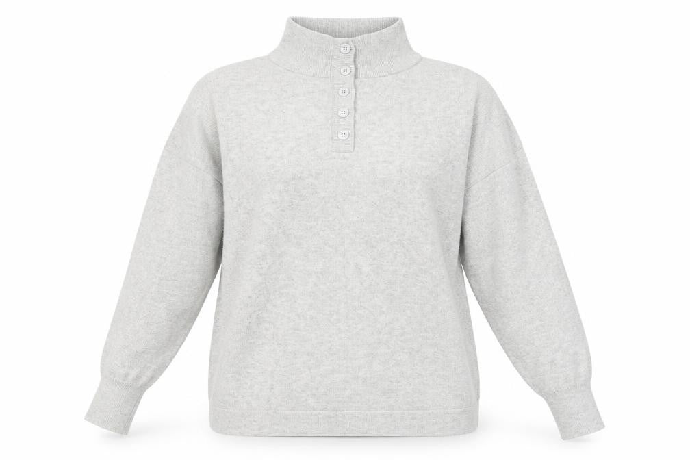 French Connection Women's Grey XS Mock Neck Pullover Jumper