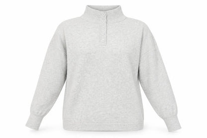 Front view of French Connection Women's Grey XS Mock Neck jumper