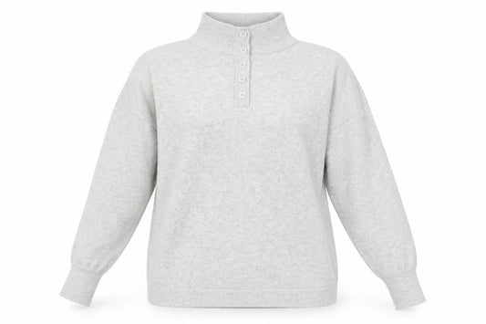 Front view of French Connection Women's Grey XS Mock Neck jumper