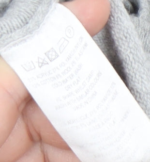 Close-up detail of French Connection Women's Grey XS Mock Neck jumper
