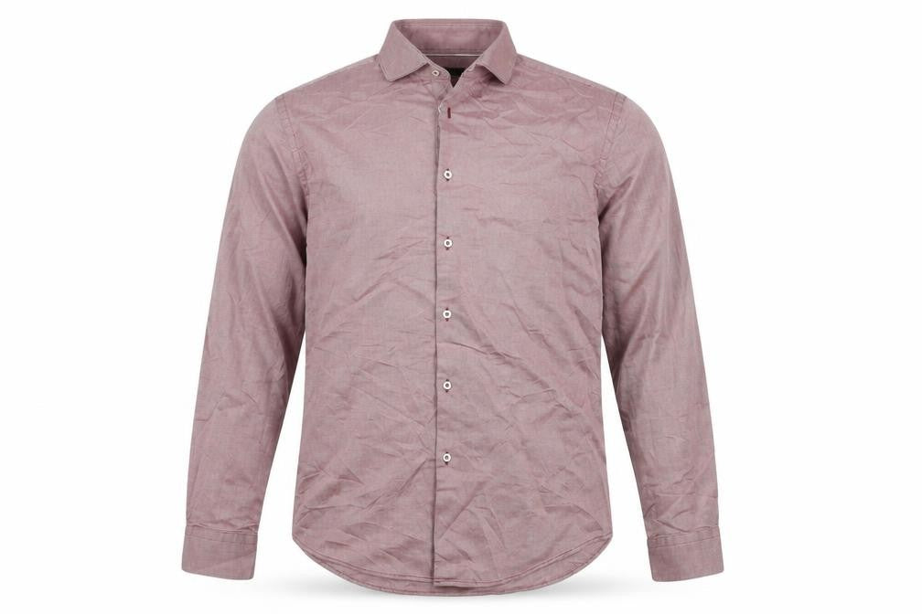 Zara Men's Red Cotton Regular Fit Shirt L