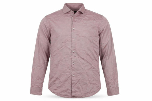 Zara Men's Red Cotton Regular Fit Shirt L