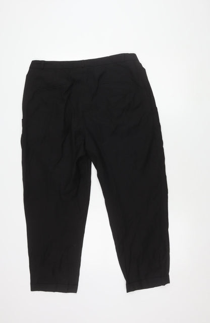 River Island Women's Black Pleated Trousers - Size 12