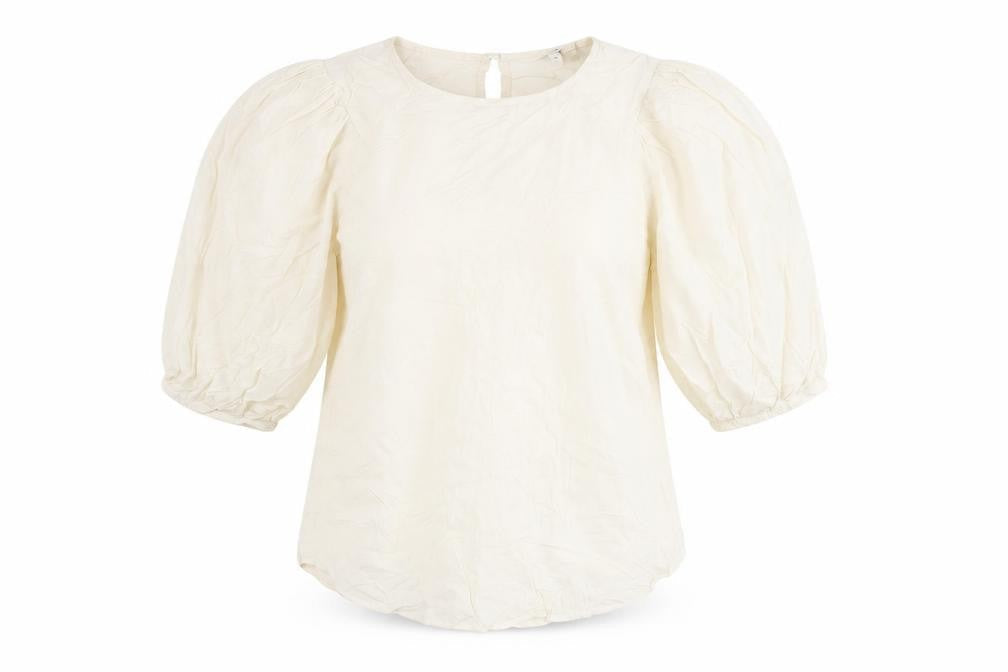 Next Women Ivory Top Balloon Sleeve Size 8 Viscose Casual