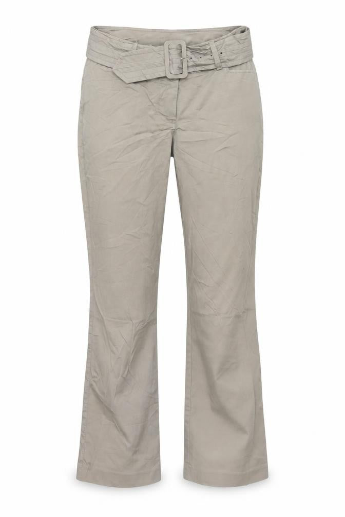 H&M Women's Grey Trousers Size 14 with Buckle