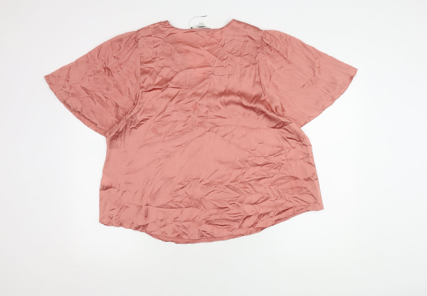 Next Women's Pink V-Neck Blouse, Size 12, Casual Spring Top