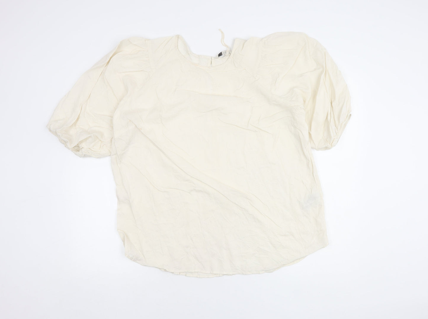 Next Women's Ivory Puff Sleeve Top Size 20