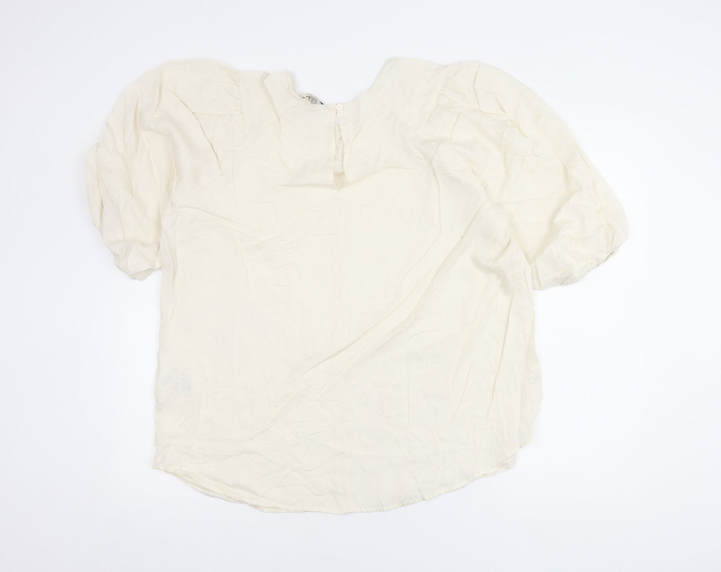 Next Women's Ivory Puff Sleeve Top Size 20