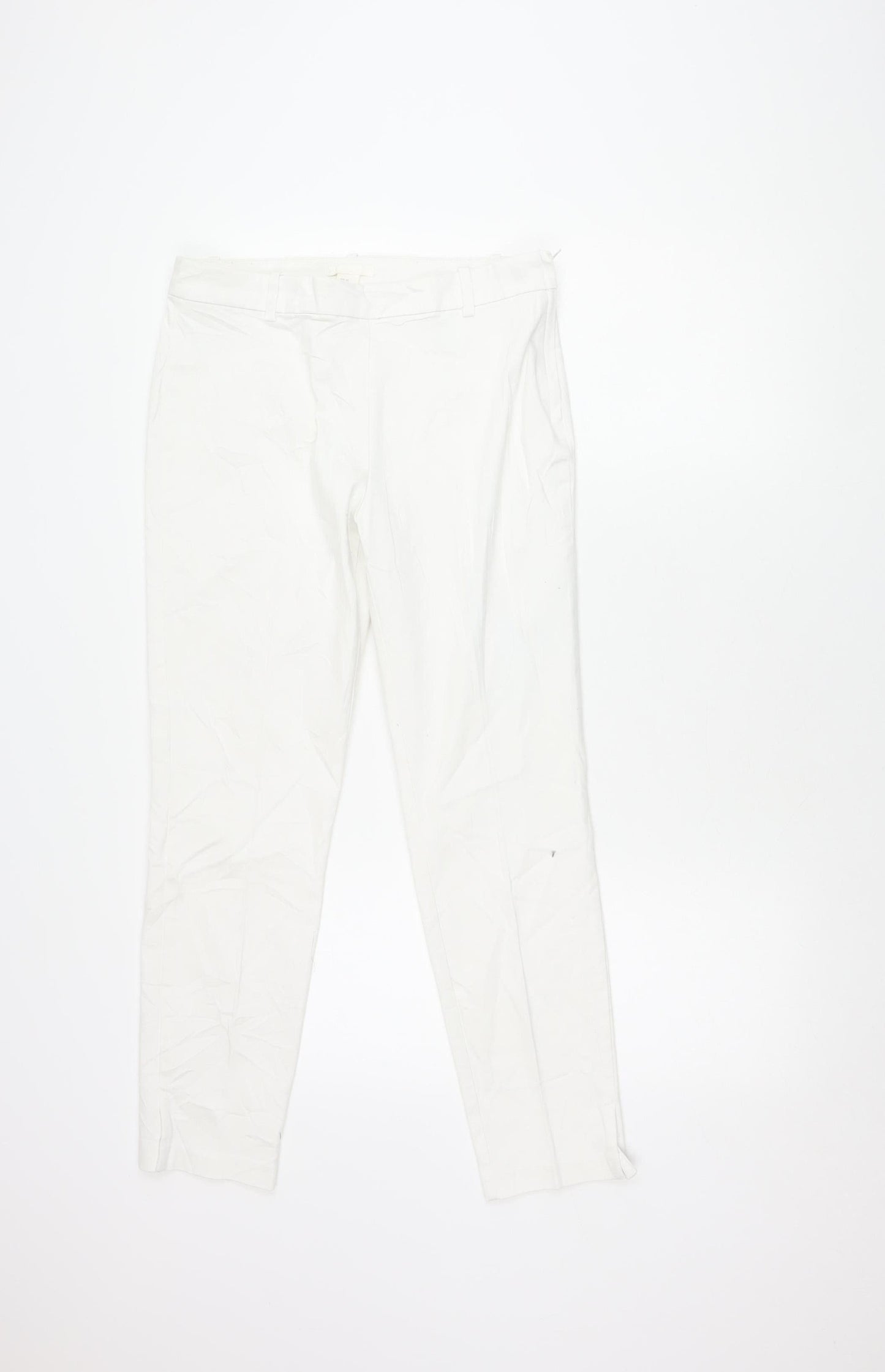 H&M Women's White Trousers, Size 14, Skinny Fit