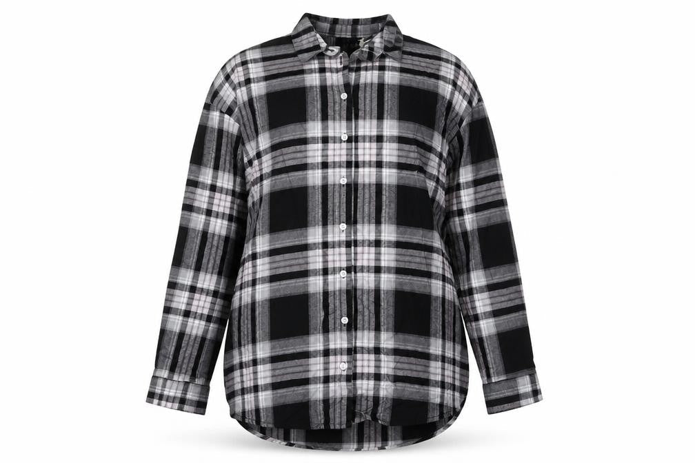 Next Women's Black Check Button-Up Shirt Size 10