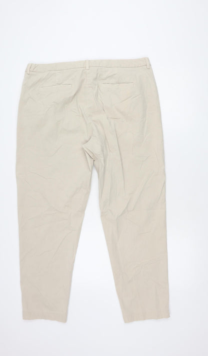Back view of Marks & Spencer Men's Beige Chino Trousers, size 18