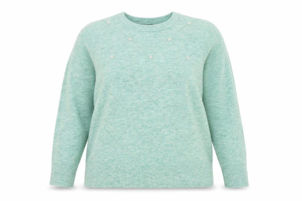 Bonmarché Women's Green Pullover, Size 20, Beaded Accents