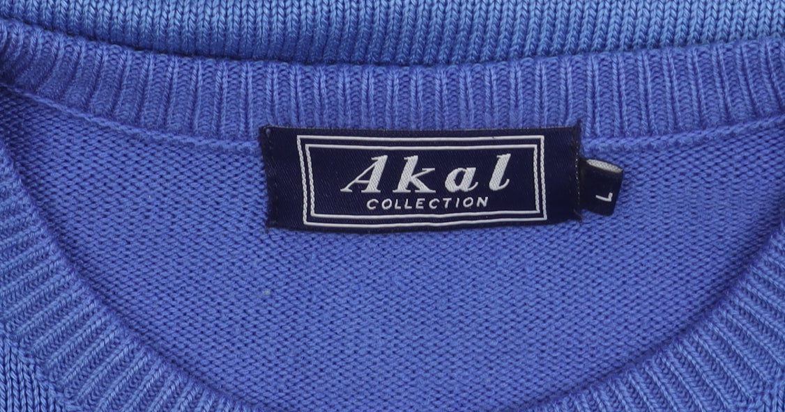 Akal Collection Blue Argyle Women's Pullover Jumper L