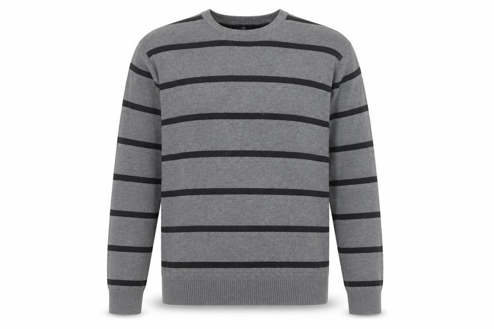 Marks & Spencer Men's Grey Striped Pullover XL