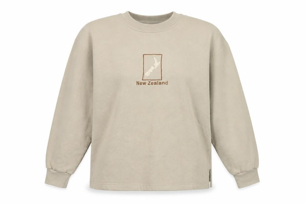 Leisure Line Beige Pullover Sweatshirt, Unisex Large