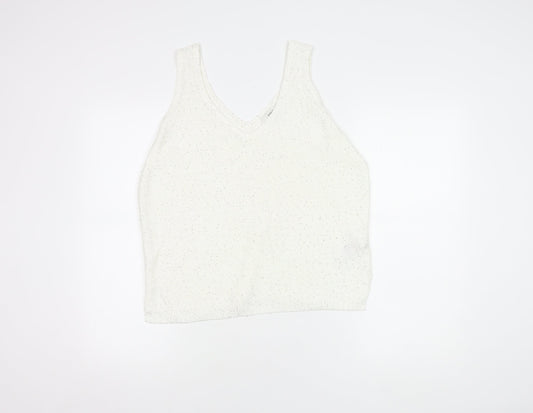 Marks and Spencer White Sequin Women's Tank - Size M
