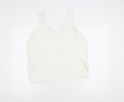 Marks & Spencer White Sequin Women's Tank - Size M