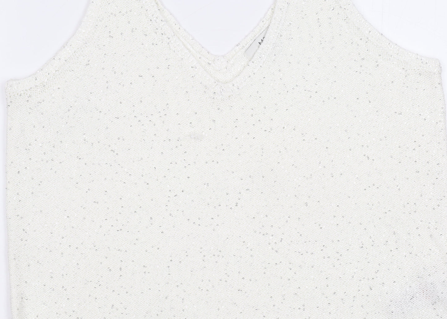 Marks and Spencer White Sequin Women's Tank - Size M