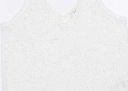 Marks & Spencer White Sequin Women's Tank - Size M