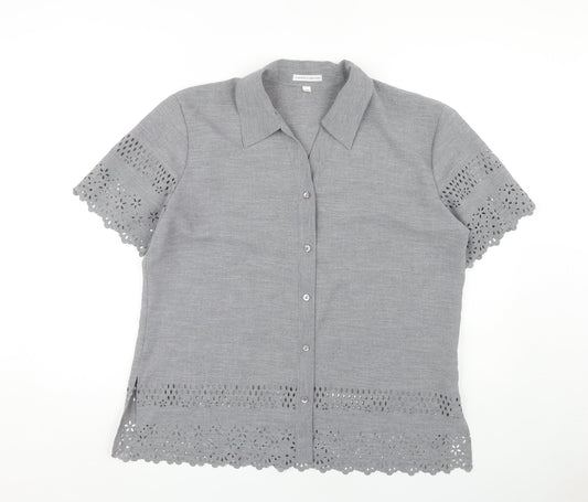 Separates Collection Women's Grey Button-Up Shirt