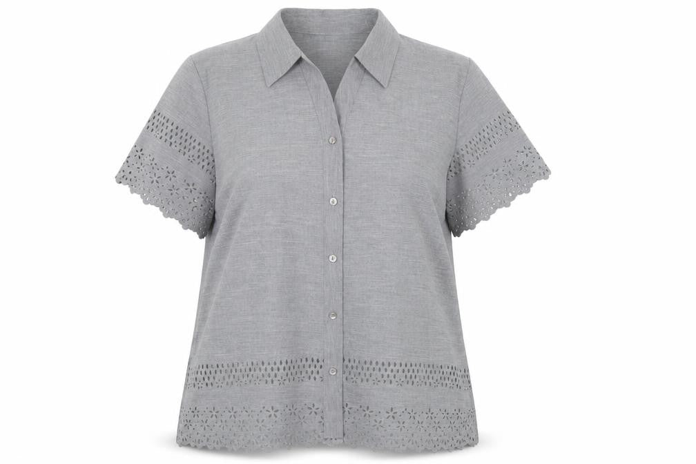 Separates Collection Women's Grey Button-Up Shirt