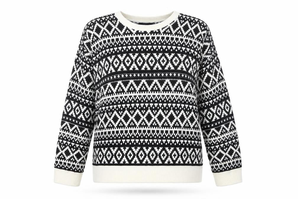 Marks & Spencer Women's Black Geometric Pullover Jumper Size 20