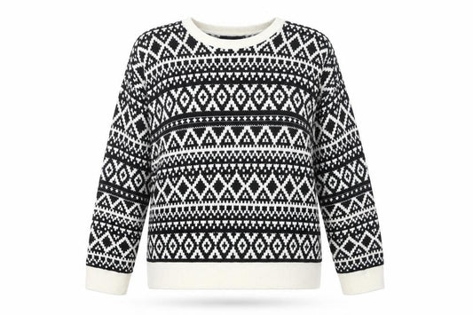 Marks & Spencer Women's Black Geometric Pullover Jumper Size 20